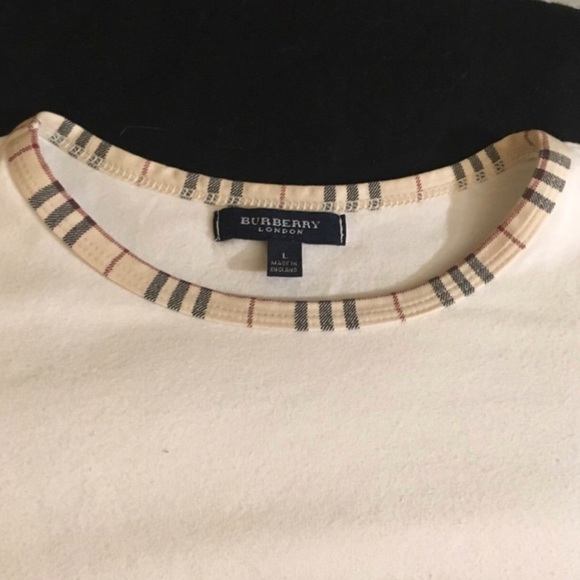 Burberry Tops - Burberry White Long Sleeve T-shirt Burberry Tops - Burberry White Long Sleeve T-shirt